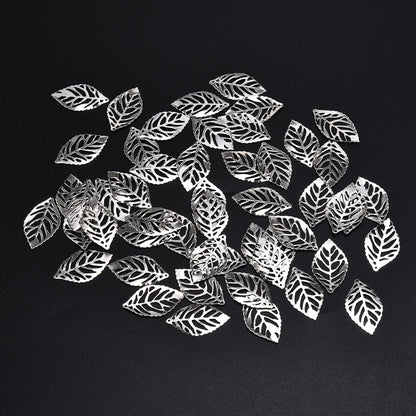 Hojas de Filigrana de Metal para Manualidades - Accesorios de Boda, Colgantes, Corona de Novia, 50 Unidades