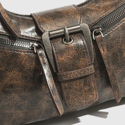 Bolsos Retro con Diseño de Correa, Cuero PU para Mujer 2024, Pequeños Bolsos Vintage Estilo Y2K, Bolsos de Hombro Cruzados de Moda