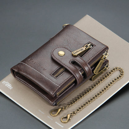 Carteras Baellerry para Hombre con Grabado de Nombre, 11 Tarjeteros, Monedero con Doble Cremallera, Cartera de Alta Calidad
