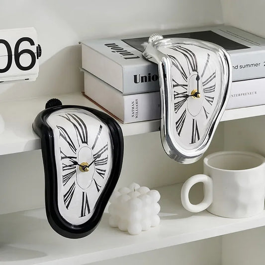 Reloj de Pared Surrealista Silencioso - Estilo Dalí para Decoración del Hogar y Oficina