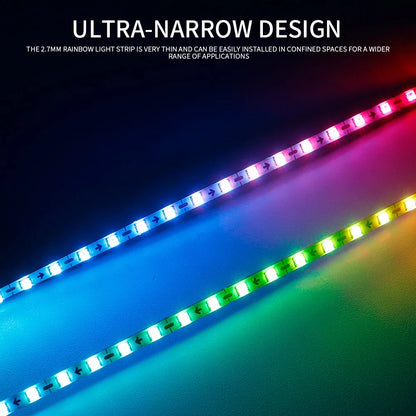Tira LED WS2812B Ultra Delgada 2.7mm 160 LEDs/m RGBIC Enderezable DC5V/12V