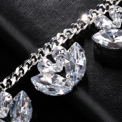 Máscara de Cristal de Lujo para Mujer, Cadena de Joyería para Cara, Borla, Fiesta de Graduación, Máscara de Diamantes de Imitación Sexy, Mascarada, Baile de Moda, Cosplay