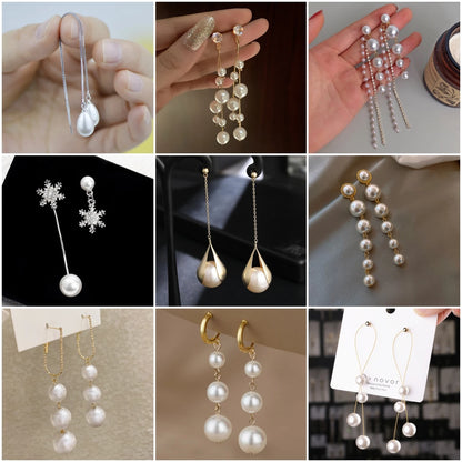Pendientes de Perlas con Toque Floral y Estelar