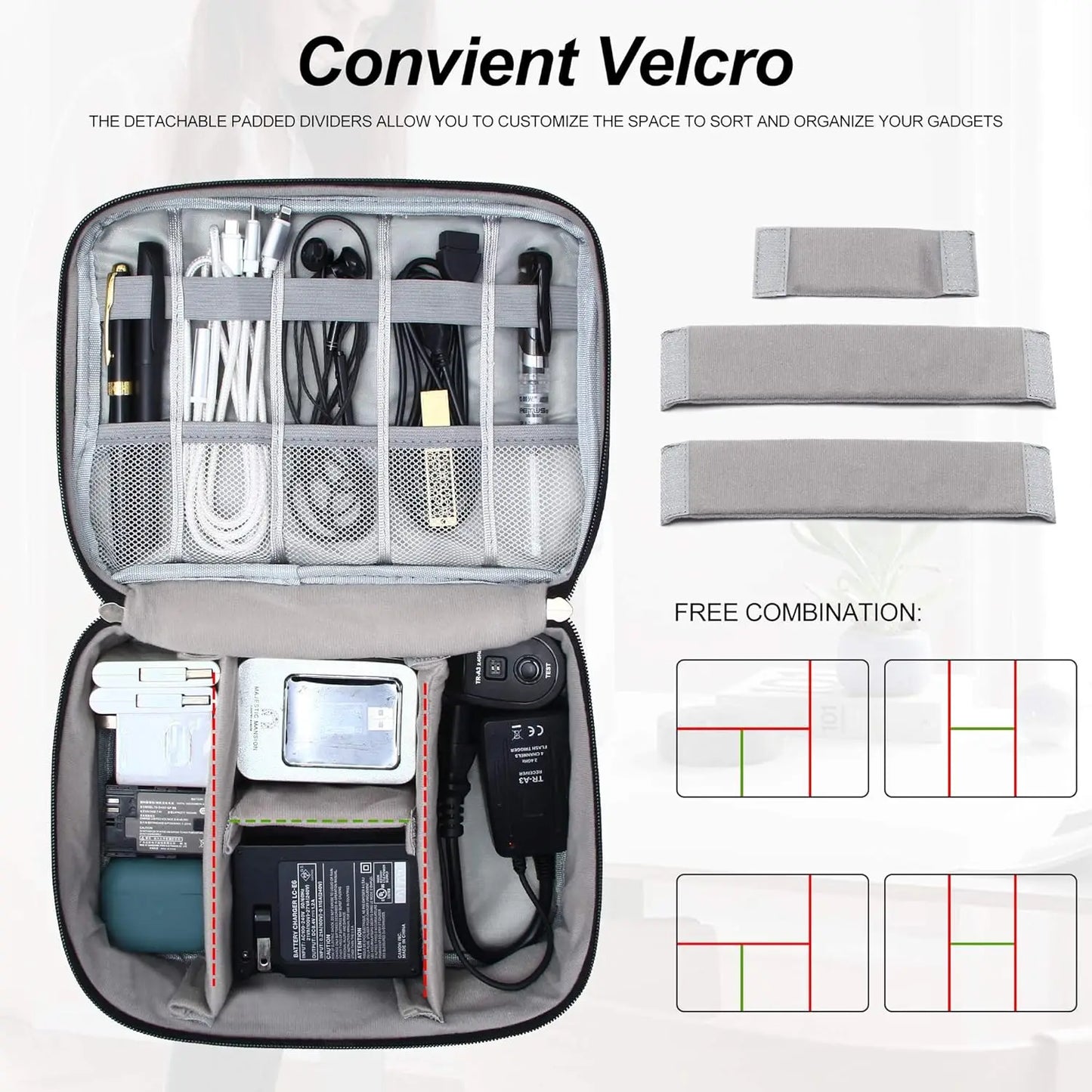 Bolsa Organizadora de Cables Impermeable - Estuche Portátil para Accesorios Electrónicos y Cargadores