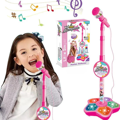 Micrófono Infantil con Soporte | Juguete Educativo de Karaoke para Niños | Regalo de Cumpleaños para Niñas y Niños