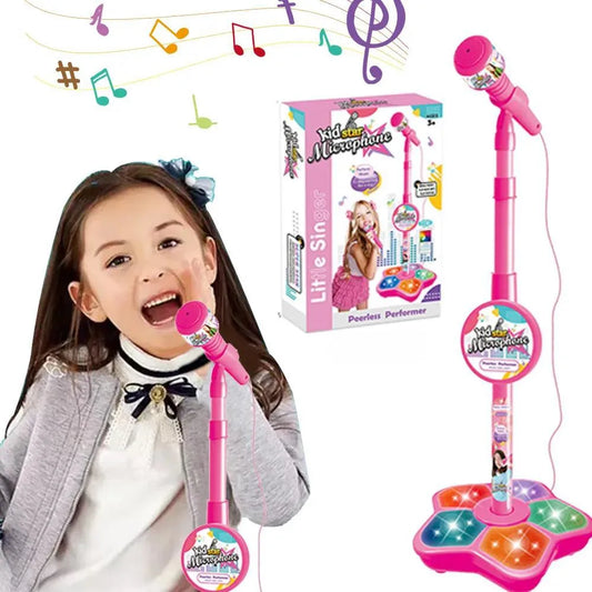 Micrófono Infantil con Soporte | Juguete Educativo de Karaoke para Niños | Regalo de Cumpleaños para Niñas y Niños