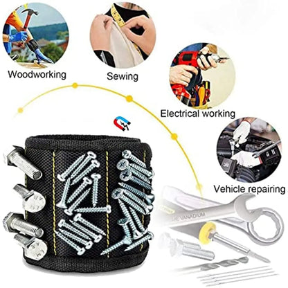 Pulsera magnética para sujetar tornillos, clavos, brocas de perforación, soporte para herramientas de muñeca, cinturones con imanes fuertes, artilugios geniales para hombres y mujeres