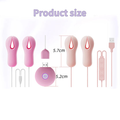 Pinza Eléctrica para Pezones con Vibrador, Masajeador de Pecho, Estimulador Bondage, Juguete Sexual para Mujeres y Parejas, 10 Modos