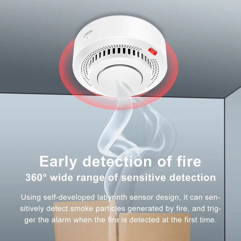 Detector de Humo Tuya WiFi | Alarma de Protección Contra Incendios y Seguridad para el Hogar | Integración con Google Assistant