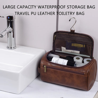 Neceser de Cuero para Hombres y Mujeres - Kit Dopp con Gancho para Viaje