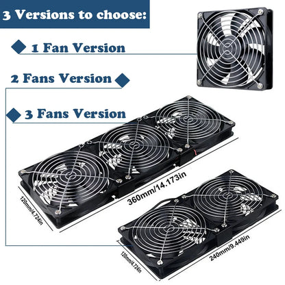 Ventilador de Extracción de 12 cm DC 12V/220V para Minería BTC – Ventilador de Refrigeración de Servidores