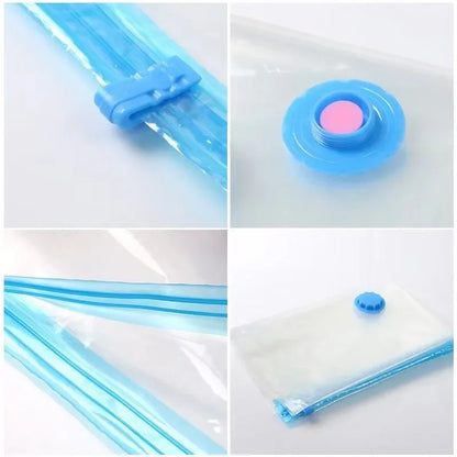 1/3/5PCS Bolsa de Vacío para Ropa con Bomba de Compresión | Bolsa Plástica Grande para Almacenaje | Contenedor de Viaje Espacioso y Protector