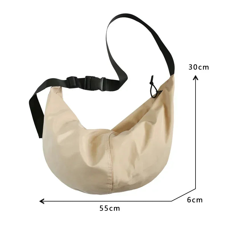 Bolsa Crossbody Unisex de Gran Capacidad, Estilo Harajuku Japonés, Impermeable, con Cierre de Cremallera para Viajes y Uso Diario