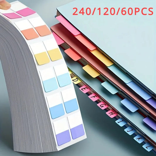 240/120/60 Uds. Pestañas de índice reposicionables adhesivas multicolores banderas para páginas marcadores de libros lectura escuela suministros de oficina