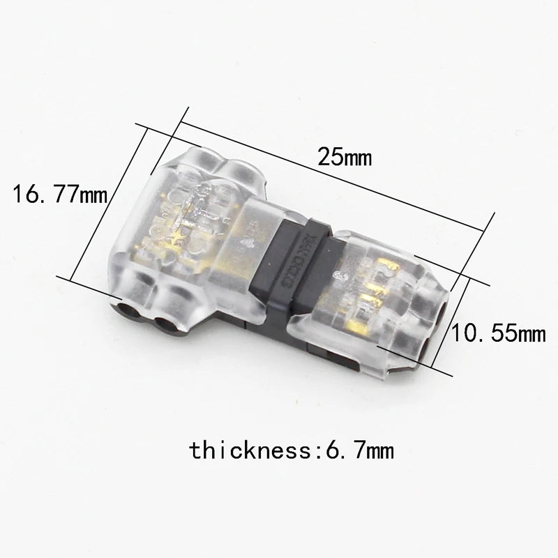 Conector Universal Compacto de Cableado en Forma de T con Palanca AWG 18-24, 5 Piezas, 2 Pines, 300V 10A