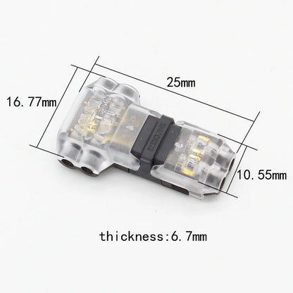 Conector Universal Compacto de Cableado en Forma de T con Palanca AWG 18-24, 5 Piezas, 2 Pines, 300V 10A