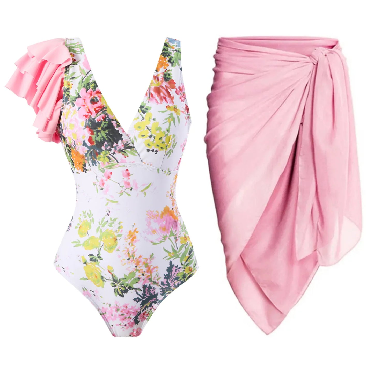 Traje de Baño de Una Pieza Sexy con Volantes para Mujeres