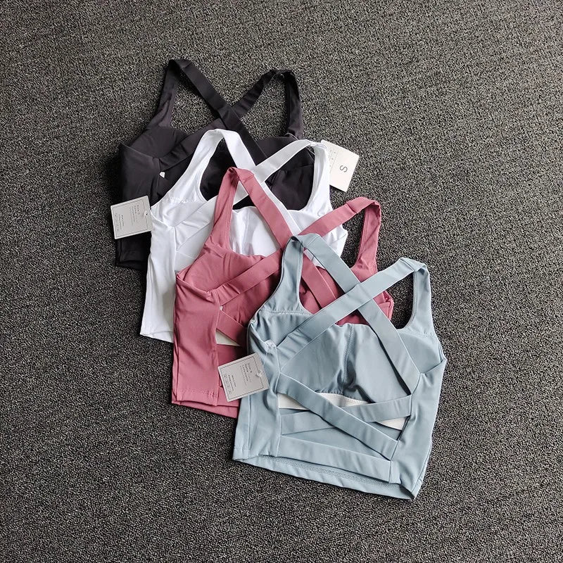 Sujetador deportivo de realce para mujer, ropa interior deportiva, chaleco transpirable para correr, Bralette, ropa de gimnasio