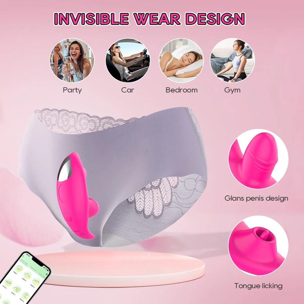 Bragas Vibradoras con Estimulador de Clítoris | Vibrador Portátil con Control por App y Carga USB