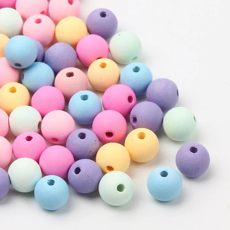 Cuentas Acrílicas Redondas Mate en Colores Macaron de 6/8/10mm, Espaciadores Sueltos para Joyería DIY, Pulseras y Collares