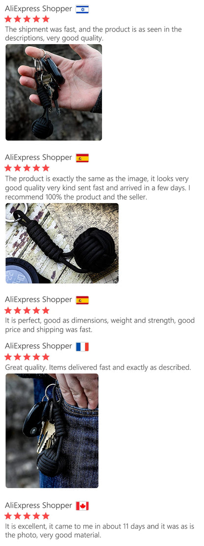 Llavero de puño de mono con cordón de autodefensa para mujer, protección de seguridad al aire libre, bola de acero Personal, arma de supervivencia