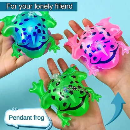 Miniglobo de Rana que Brilla en Rosa - Juguete Inflable Duradero para Niños y Adolescentes