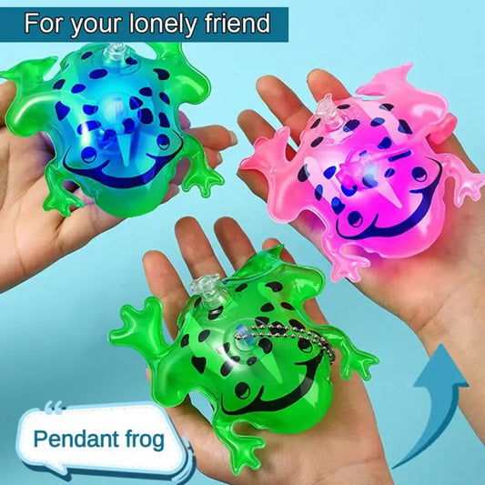 Miniglobo de Rana que Brilla en Rosa - Juguete Inflable Duradero para Niños y Adolescentes