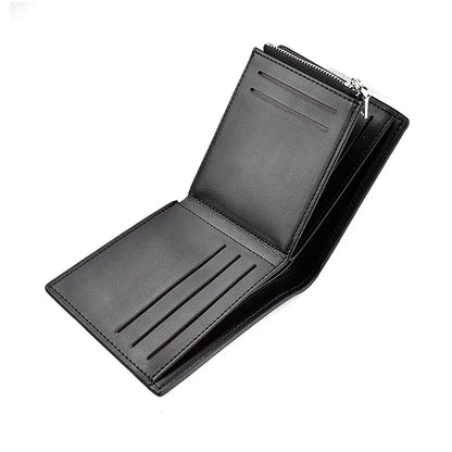 Cartera Corta para Hombre, Tarjetero de Alta Calidad con Bolsillo para Monedas y Cremallera, Diseño Casual y Multifuncional