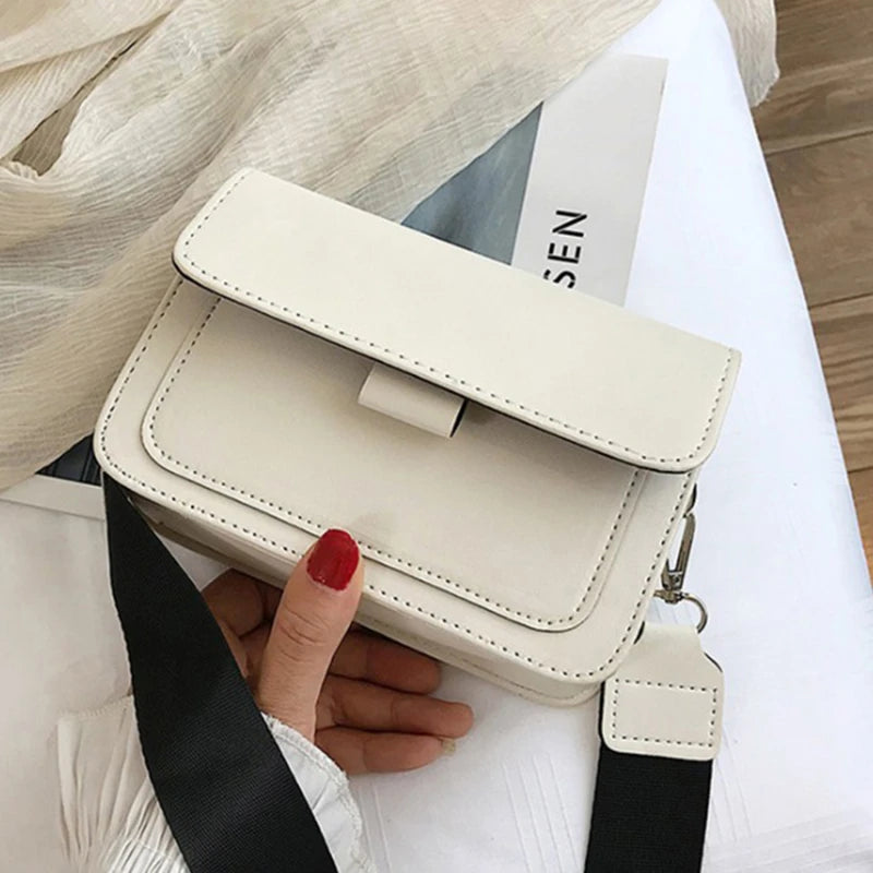Bolso Cuadrado Pequeño para Mujer Retro Versátil con Correa Ancha de Hombro y Gran Capacidad