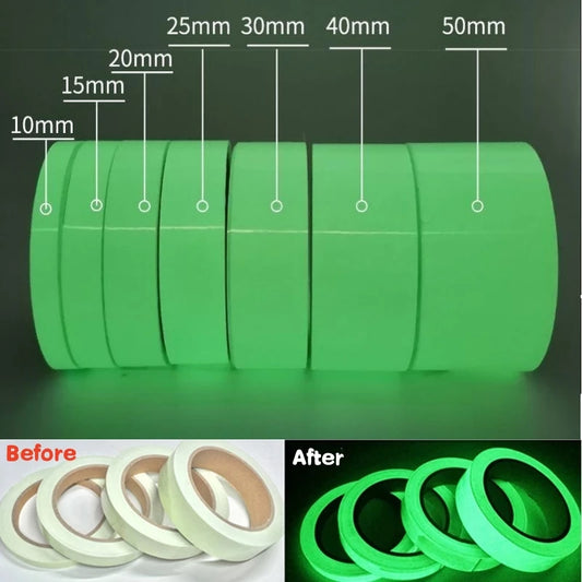 Cinta Luminosa Auto-Adhesiva 5M/3M Verde Oscuro - Brillo en la Oscuridad para Advertencias de Seguridad y Decoración