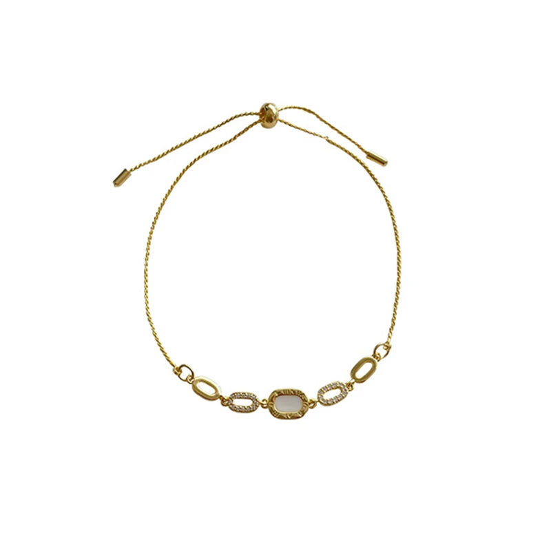 Pulsera Ajustable de Zirconia de Color Dorado 18K - Pulsera de Moda de Lujo para Mujer - Joyería de Fiesta y Regalos