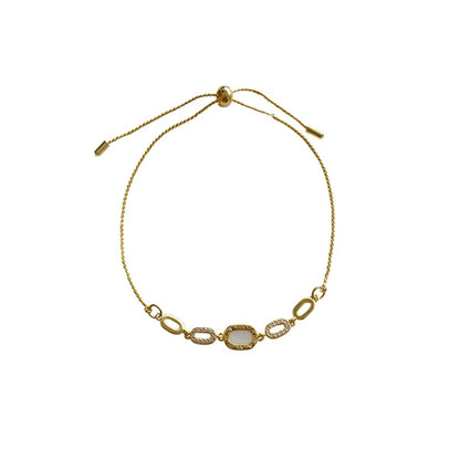 Pulsera Ajustable de Zirconia de Color Dorado 18K - Pulsera de Moda de Lujo para Mujer - Joyería de Fiesta y Regalos