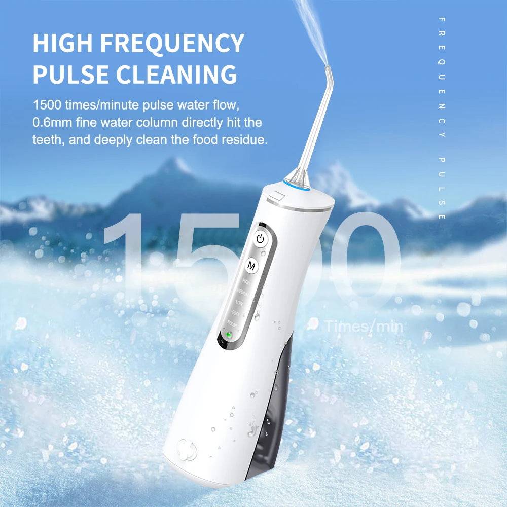 Irrigador Bucal Portátil SUBORT - Limpiador Dental Recargable por USB con Tanque de 260ML y Resistencia al Agua IPX7
