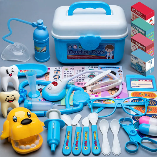 Set de Juego de Roles de Doctor y Enfermera WizKidz, Kit Médico con Estetoscopio e Inyectores en Carrito de Juguete, Regalo Ideal para Niños