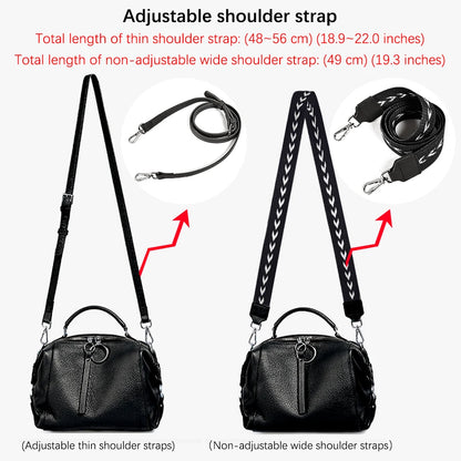 Bolso de Hombro Zency | Piel Genuina 100% | Diseño Elegante Blanco y Negro