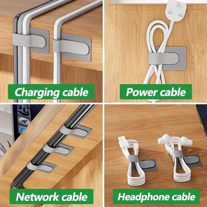 Cintas de Velcro Reutilizables Organizador de Cables Autoadhesivas Ajustables para Gestión de Escritorio