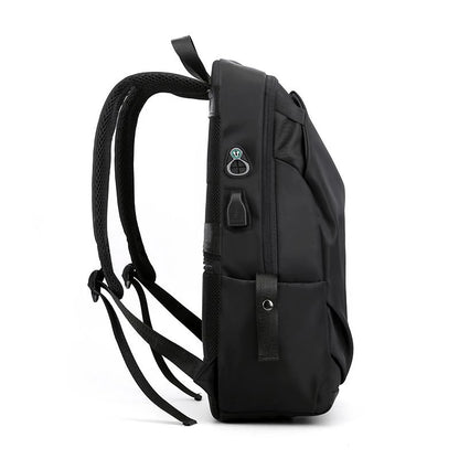 Mochila Escolar Masculina Impermeable de Nylon, con Carga USB, Mochila para Laptop y Gran Capacidad para Libros y Viajes