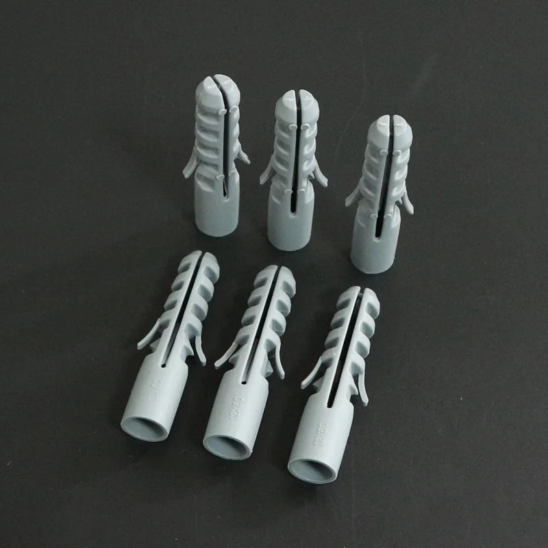 Anclajes de Pared de Plástico 4-16MM - Tornillos de Expansión para Yeso y Madera sin Tapa - Paquete de 100 Piezas