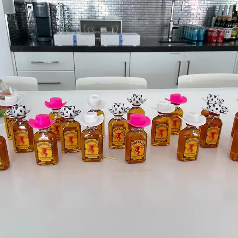 Mini Sombreros de Vaquero para Despedida de Soltera - Set de 10 Piezas para Decoración de Bebidas y Regalos Nupciales