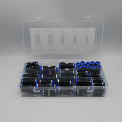 Juego de 60 Conectores Neumáticos Rápidos PU para Mangueras de Aire y Agua - Acoples de Liberación Rápida 4-6-8mm