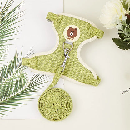 Conjunto de Arnés y Correa para Conejo, Chaleco Acolchado para Mascotas, Accesorios Lindos para Caminar al Aire Libre