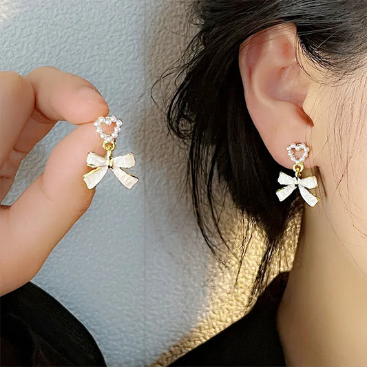 Pendientes de lazo para mujer, diseño de Internet, versátil, Vintage, joyería de moda, fiesta, regalos de boda