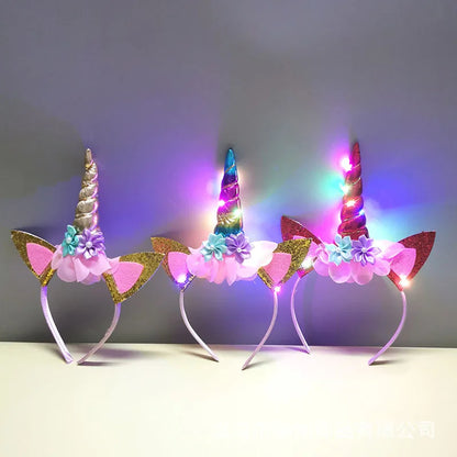 Diadema Unicornio Luminosa Rosa para Niñas | Accesorio Dulce y Único para Fiestas de Halloween