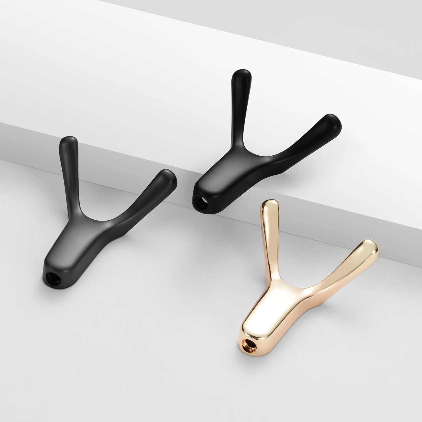 Ganchos de Pared Dorados en Forma de Y, Accesorios de Baño para Toallas, Abrigos y Llaves, Juego de 1/5 Piezas
