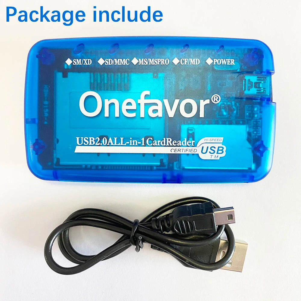 Lector de Tarjetas de Memoria Portátil USB 2.0 Todo en Uno para SM, SD, MMC y Memory Stick | Alta Velocidad