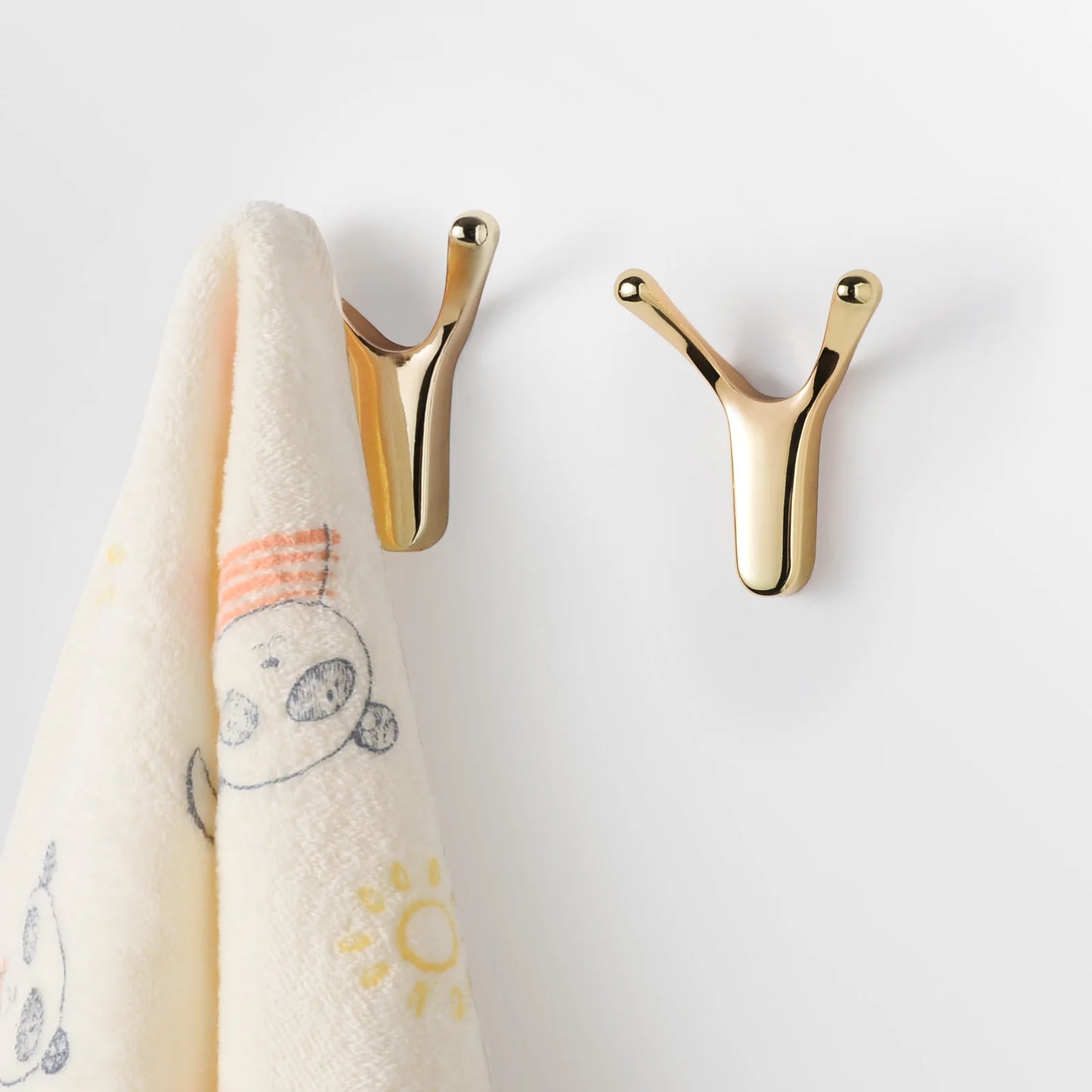 Ganchos de Pared Dorados en Forma de Y, Accesorios de Baño para Toallas, Abrigos y Llaves, Juego de 1/5 Piezas