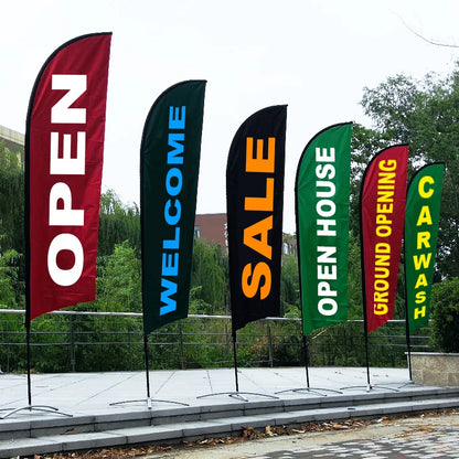 Bandera publicitaria de pluma personalizada con impresión gráfica para promoción, inauguración, eventos al aire libre y decoración publicitaria
