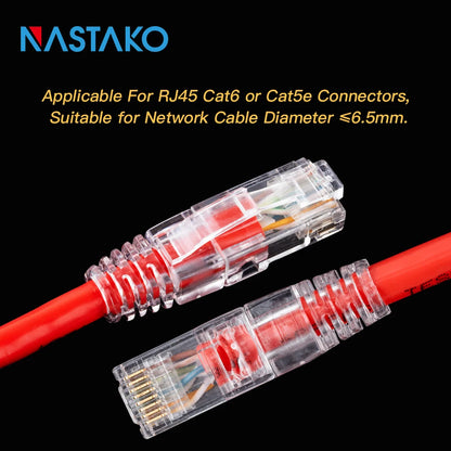 Conector RJ45 Cat6 de NASTAKO - 20/50/100 Unidades de Conectores Modulares 8P8C para Cable Ethernet CAT6 Cat5e con Tapones RJ45 de 6.5mm