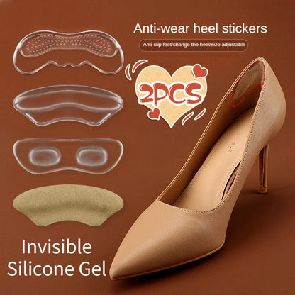 2 Piezas de Almohadillas de Gel Silicona Invisibles para Talón - Protectores Adhesivos para Zapatos y Alivio del Dolor en los Pies
