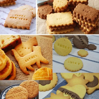 Molde de Repostería 3D para Alfabeto y Números, Cortador de Galletas y Fondant, Sello de Relieve para Tartas, Molde DIY Amarillo